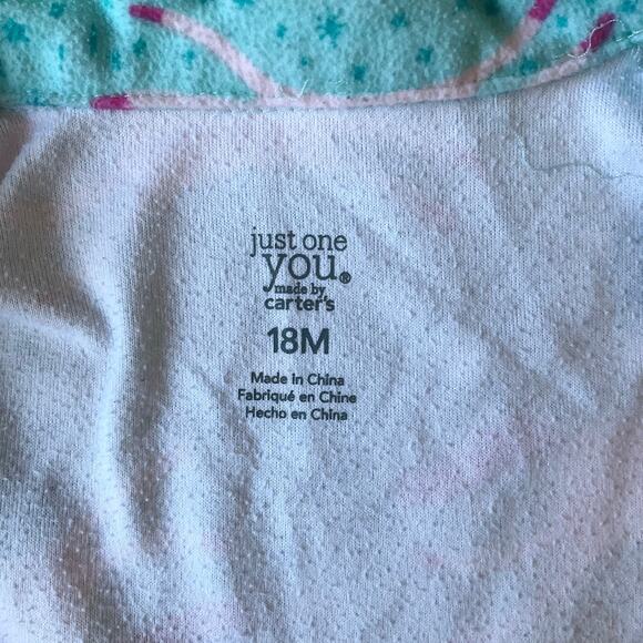 Carter's Toddler Girls Set of Pajamas Long Sleeve Button size 18M Unicorn Green - Picture 3 of 6